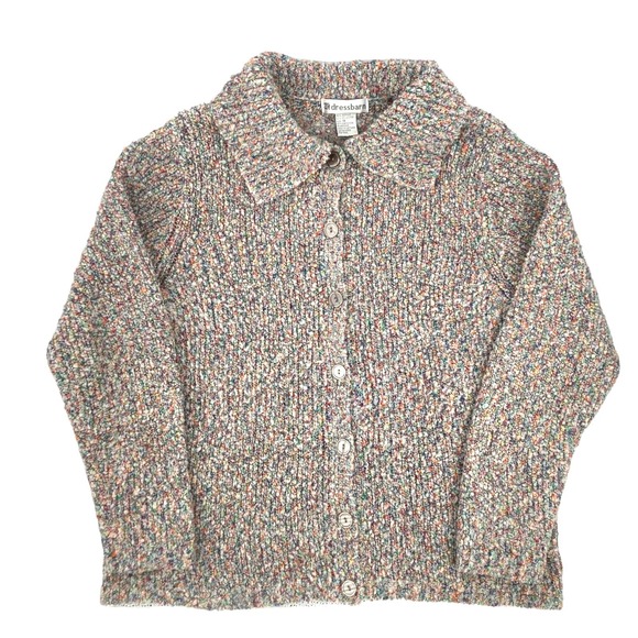 Dressbarn 1X Fuzzy Multicolor Fiber Collared Button-Up Cardigan - Picture 10 of 11